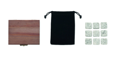 Logotrade firmakingi foto: 9 kivist jääkuubikute komplekt karbis ABERDEEN